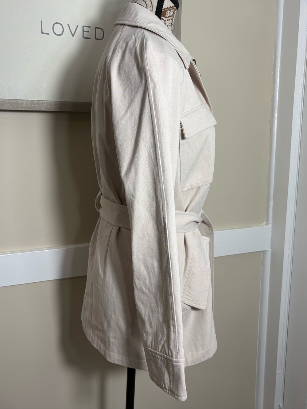 Greylin  Belted Utility Jacket Cotton Safari Military Style Small - Picture 4 of 9